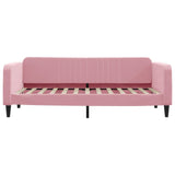 Lit de jour avec matelas rose 90x200 cm velours