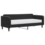 Lit de jour avec matelas noir 90x200 cm velours