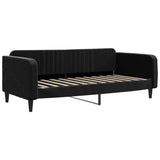 Lit de jour avec matelas noir 90x200 cm velours