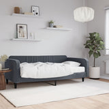 Lit de jour avec matelas gris foncé 100x200 cm velours