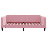 Lit de jour avec matelas rose 100x200 cm velours