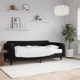 Lit de jour avec matelas noir 100x200 cm velours