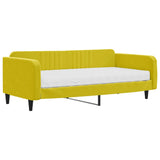 Lit de jour avec matelas jaune 100x200 cm velours