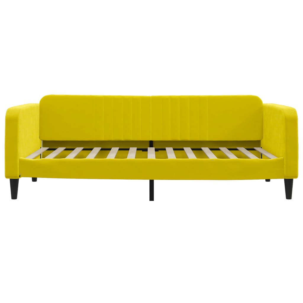 Lit de jour avec matelas jaune 100x200 cm velours