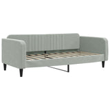 Lit de jour avec matelas gris clair 90x190 cm velours