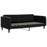 Lit de jour avec matelas noir 90x190 cm velours