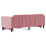 Lit de jour avec gigogne sans matelas rose 80x200 cm