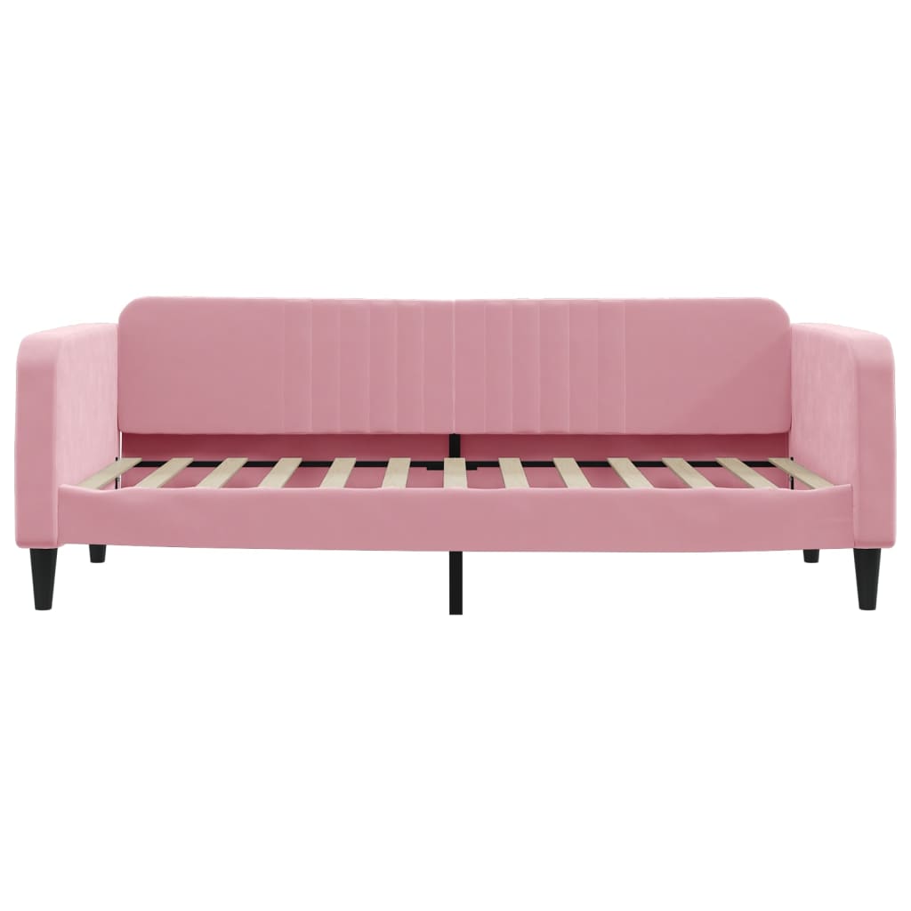 Lit de jour avec gigogne sans matelas rose 90x200 cm