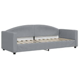 Lit de jour avec matelas gris clair 80x200 cm tissu