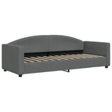 Lit de jour avec matelas gris foncé 80x200 cm tissu