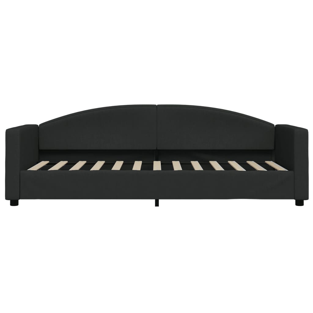 Lit de jour avec matelas noir 80x200 cm tissu