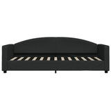 Lit de jour avec matelas noir 80x200 cm tissu