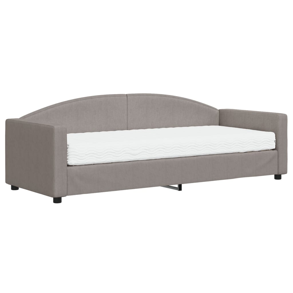 Lit de jour avec matelas taupe 80x200 cm tissu