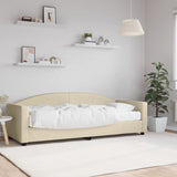 Lit de jour avec matelas crème 80x200 cm tissu