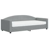 Lit de jour avec matelas gris clair 90x200 cm tissu