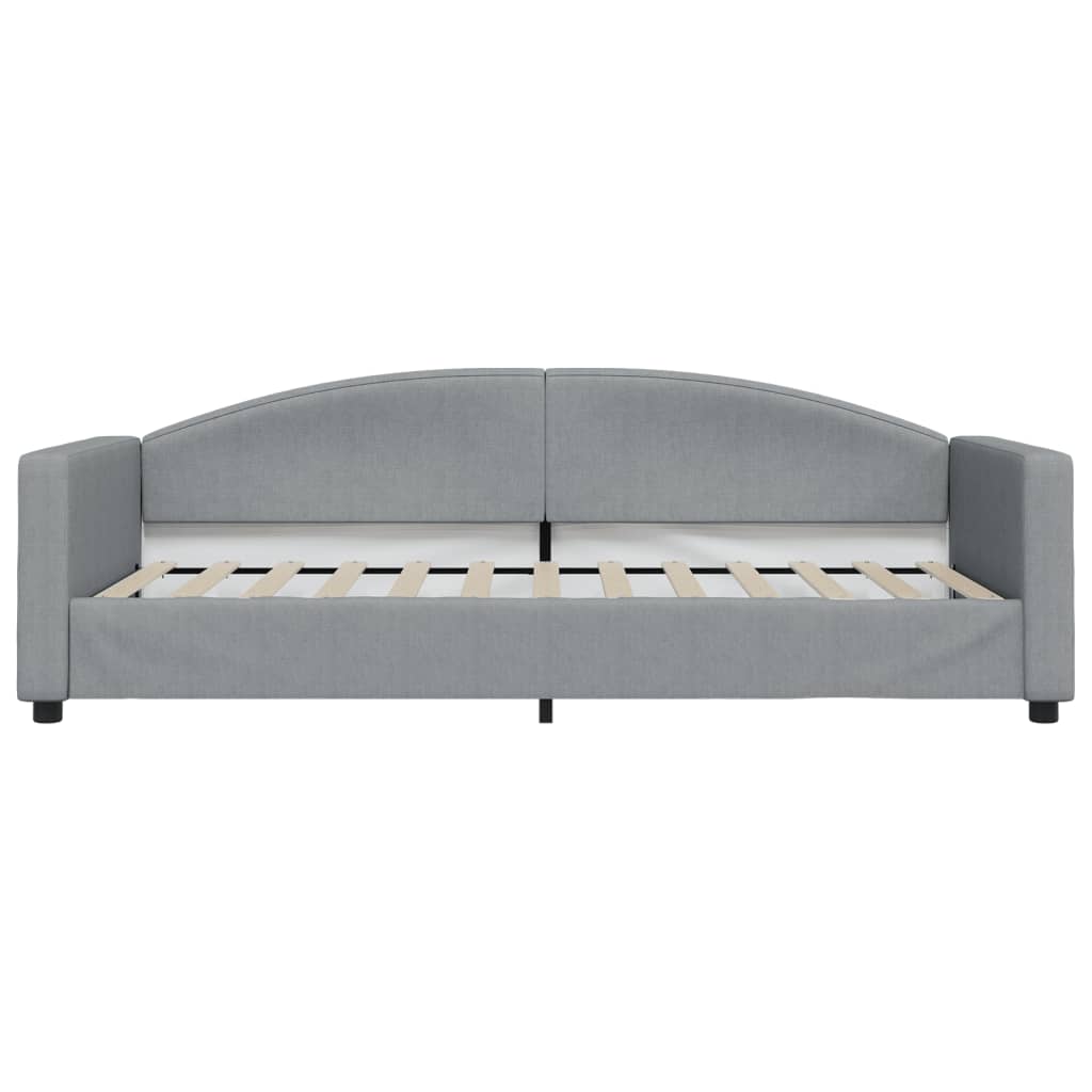 Lit de jour avec matelas gris clair 90x200 cm tissu