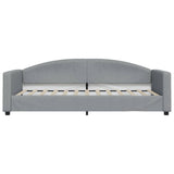 Lit de jour avec matelas gris clair 90x200 cm tissu