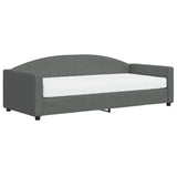 Lit de jour avec matelas gris foncé 90x200 cm tissu