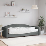 Lit de jour avec matelas gris foncé 90x200 cm tissu