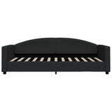 Lit de jour avec matelas noir 90x200 cm tissu