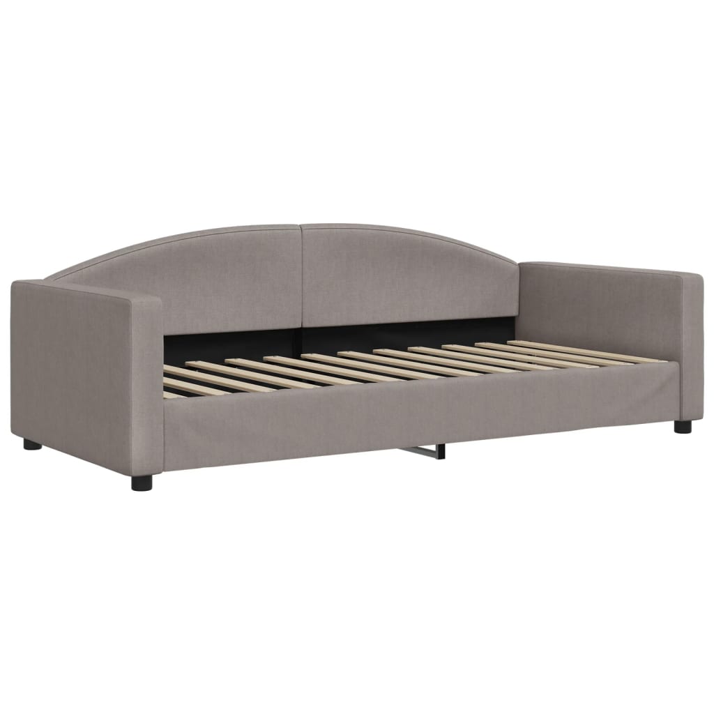 Lit de jour avec matelas taupe 90x200 cm tissu