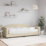 Lit de jour avec matelas crème 90x200 cm tissu