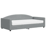 Lit de jour avec matelas gris clair 100x200 cm tissu