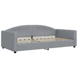 Lit de jour avec matelas gris clair 100x200 cm tissu