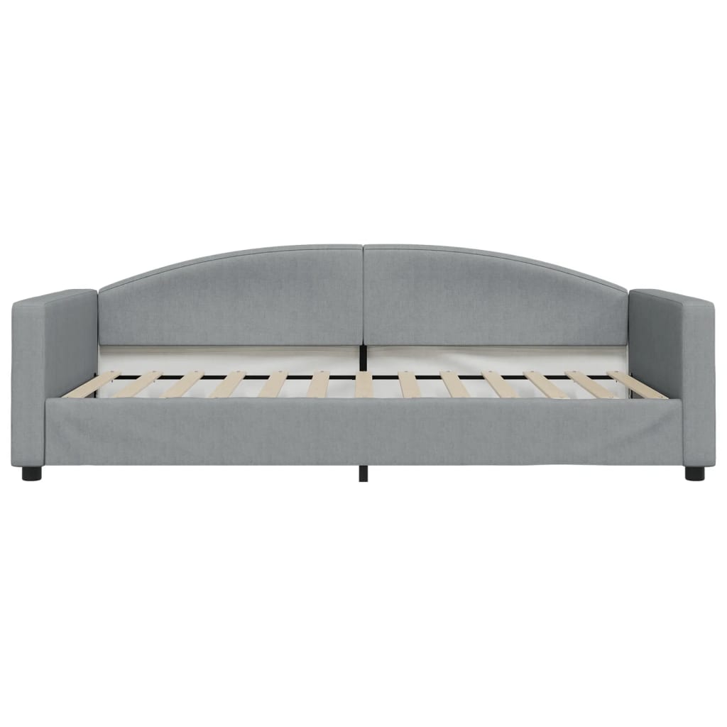 Lit de jour avec matelas gris clair 100x200 cm tissu