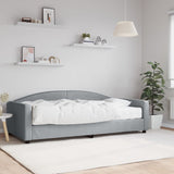 Lit de jour avec matelas gris clair 100x200 cm tissu