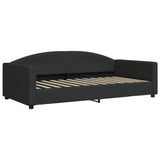 Lit de jour avec matelas noir 100x200 cm tissu