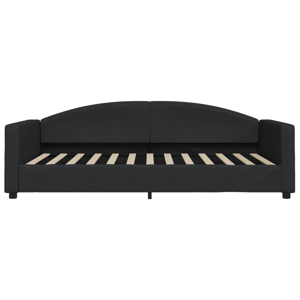 Lit de jour avec matelas noir 100x200 cm tissu