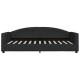 Lit de jour avec matelas noir 100x200 cm tissu