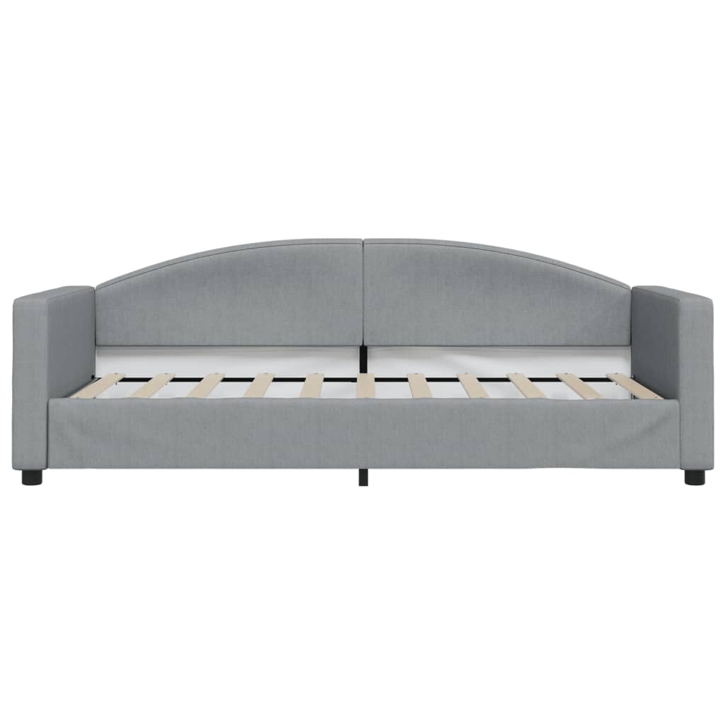 Lit de jour avec matelas gris clair 90x190 cm tissu