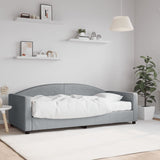 Lit de jour avec matelas gris clair 90x190 cm tissu