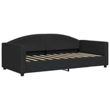 Lit de jour avec matelas noir 90x190 cm tissu