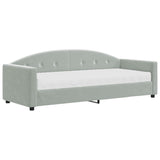 Lit de jour avec matelas gris clair 80x200 cm velours