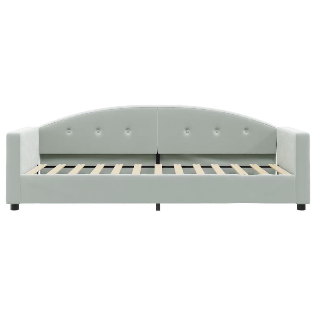 Lit de jour avec matelas gris clair 80x200 cm velours