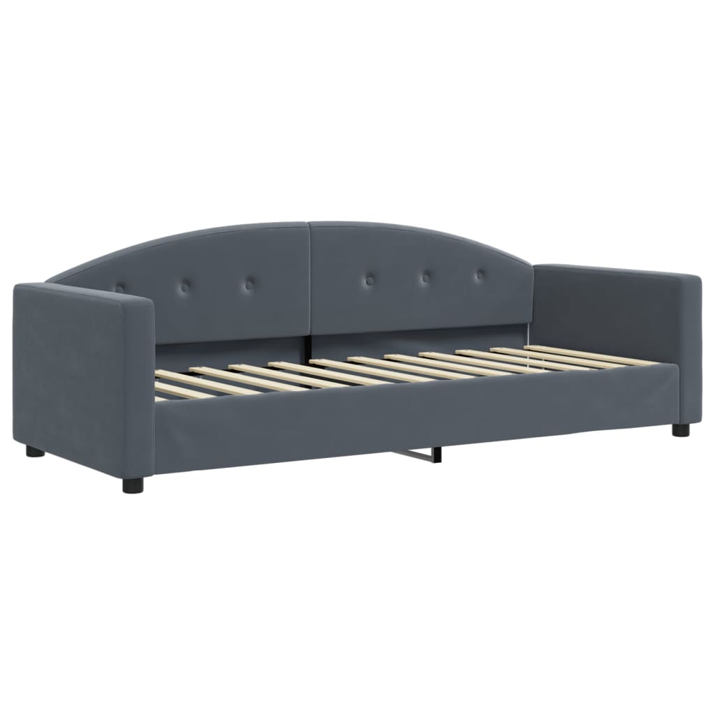 Lit de jour avec matelas gris foncé 80x200 cm velours