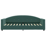 Day bed with dark green mattress 80x200 cm velvet