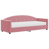 Lit de jour avec matelas rose 80x200 cm velours