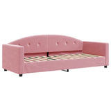 Lit de jour avec matelas rose 80x200 cm velours