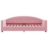 Lit de jour avec matelas rose 80x200 cm velours