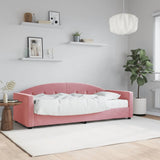 Lit de jour avec matelas rose 80x200 cm velours