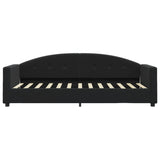 Lit de jour avec matelas noir 80x200 cm velours