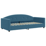 Lit de jour avec matelas bleu 90x200 cm velours