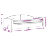 Lit de jour avec matelas bleu 90x200 cm velours