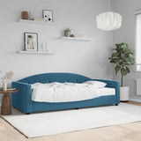 Lit de jour avec matelas bleu 90x200 cm velours