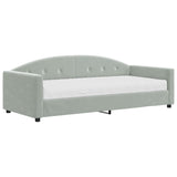 Lit de jour avec matelas gris clair 90x200 cm velours