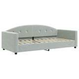 Lit de jour avec matelas gris clair 90x200 cm velours